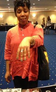 Rolanda wearing my goddess swirl ring