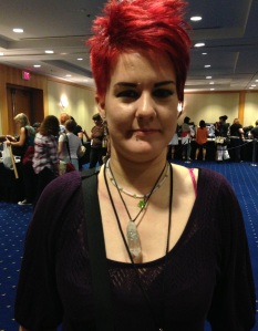 Yasmine wearing a wrapped quartz crystal point necklace