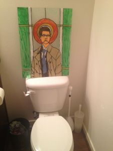 Kyra's Stained Glass Depiction of Castiel - it RAWKS!