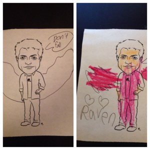 Phoenix's and Raven's Misha colorings.  Please note Phoenix's message, "Don't Fall."