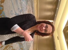 Joy wearing a one of a kind silver bracelet!