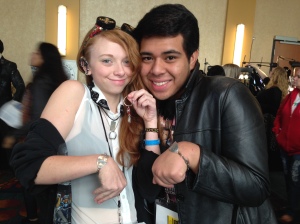 Here's Leah again with her best friend, Brucie.  Great people!  They're wearing matching "Bitch" and "Jerk" bracelets!