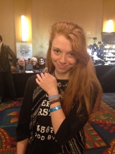 One of my new friends, Leah!  She's sporting an "I found a liquor store - and I drank it" bracelet