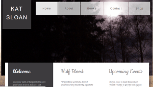 Kat Sloan's website where you can buy her book; Half Blood, as well as see all of her upcoming events!