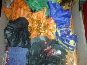 Awesome tissue paper flowers made by Kelly and her son Marc!